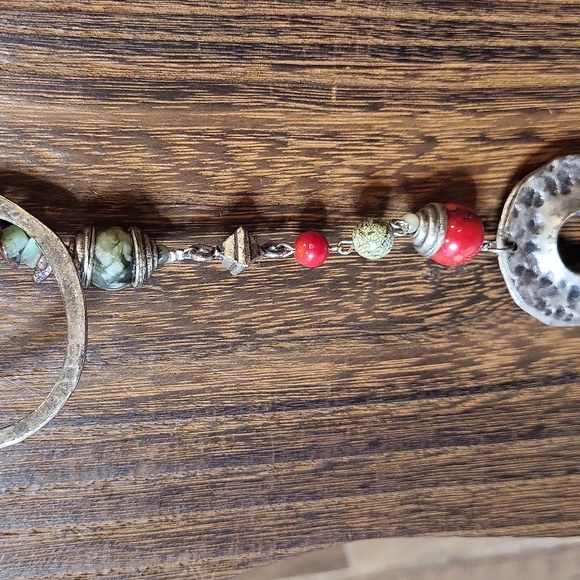 Vintage Vtg Native American Navajo Unakite Nugget Adjustable Length Necklace - Picture 4 of 13